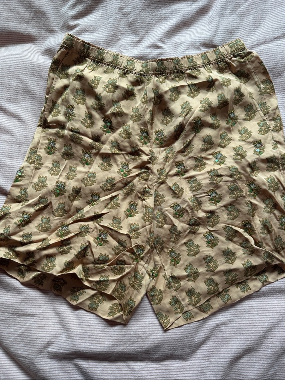 J. Crew Cream Floral Print Bermuda Shorts